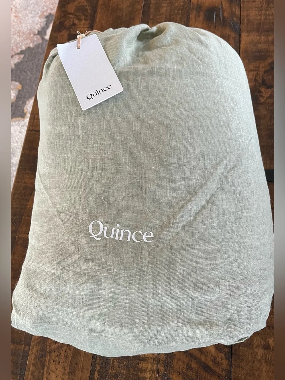 NWT Quince European Linen 3 Pc Duvet Cover Set, King/cal (Willowleaf) MSRP $214